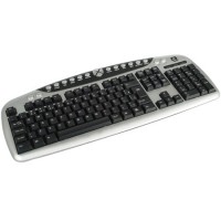 TECLADO PS/2 PRETO/PRATA MULTIMIDIA - C3TECH -KB-3203-1BSI
